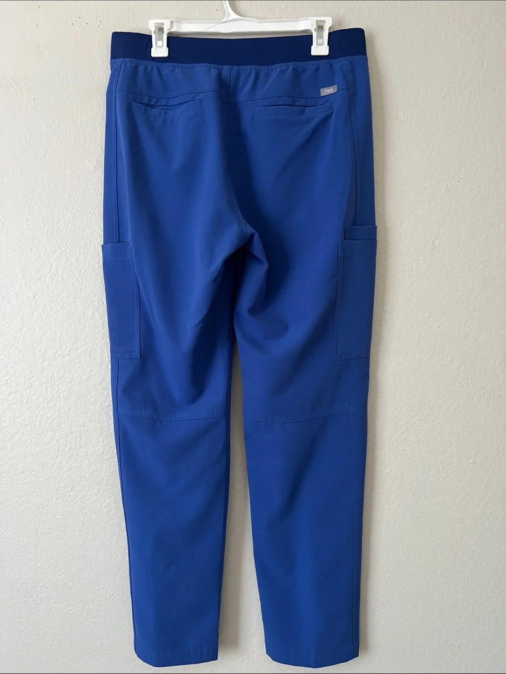 EUC FIGS Axim Cargo Scrub Pants Drawcord Waist Blue PO#1660 Size L